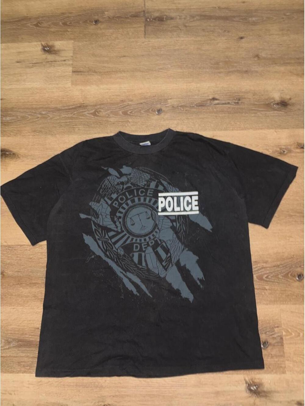 Vintage 90s Salem Sportswear Police Department Graphic T-Shirt Black Men’s XL